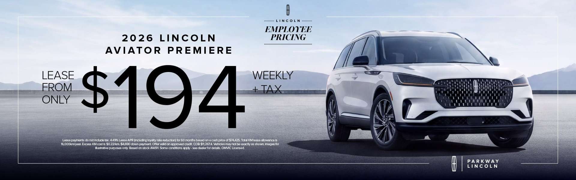 2026 Lincoln Aviator employee Pricing